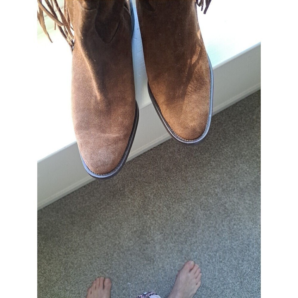 COACH Brown Tan Suede Fringe Arianna Boots Size 9 Ladies Excellent Condition - Picture 4 of 8